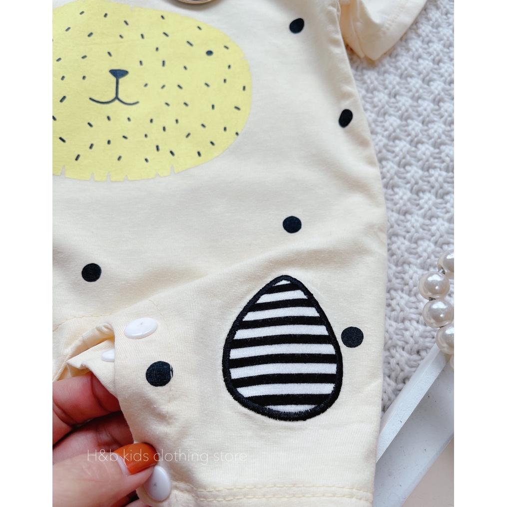 Bodysuit cho bé sơ sinh mẫu con vật ngộ nghĩnh đáng yêu size 3-12kg chất cotton mềm mát