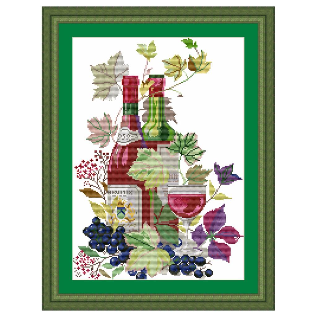 Life & Wine Pattern 11 Counted Cross Stitch Kits for Bedroom Wall Decor
