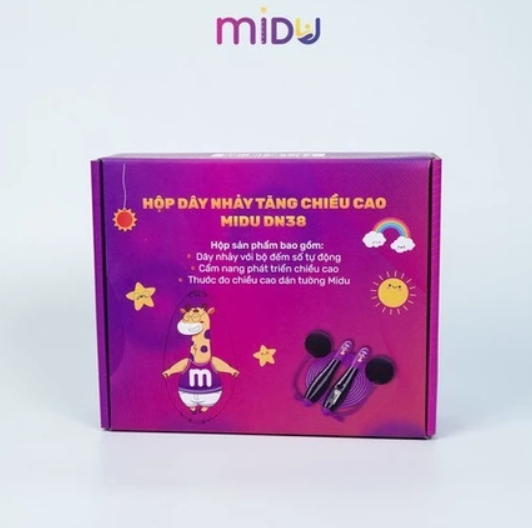Hộp dây nhảy tăng chiều cao Midu DN38, Hộp dây nhảy Midu DN38 hỗ trợ phát triển, khuyến nghị cho trẻ từ 5-16 tuổi