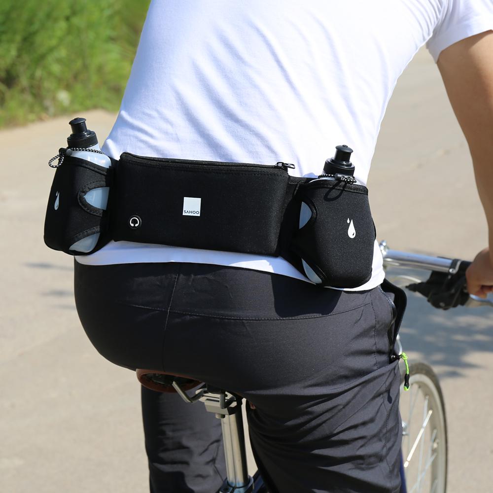 Túi đeo eo thể thao với kích thước túi nhỏ kèm thiết ngăn chứa 2 bình nước,Chất liệu cao su tổng hợp, mềm mại, thoải mái và chống tĩnh điện