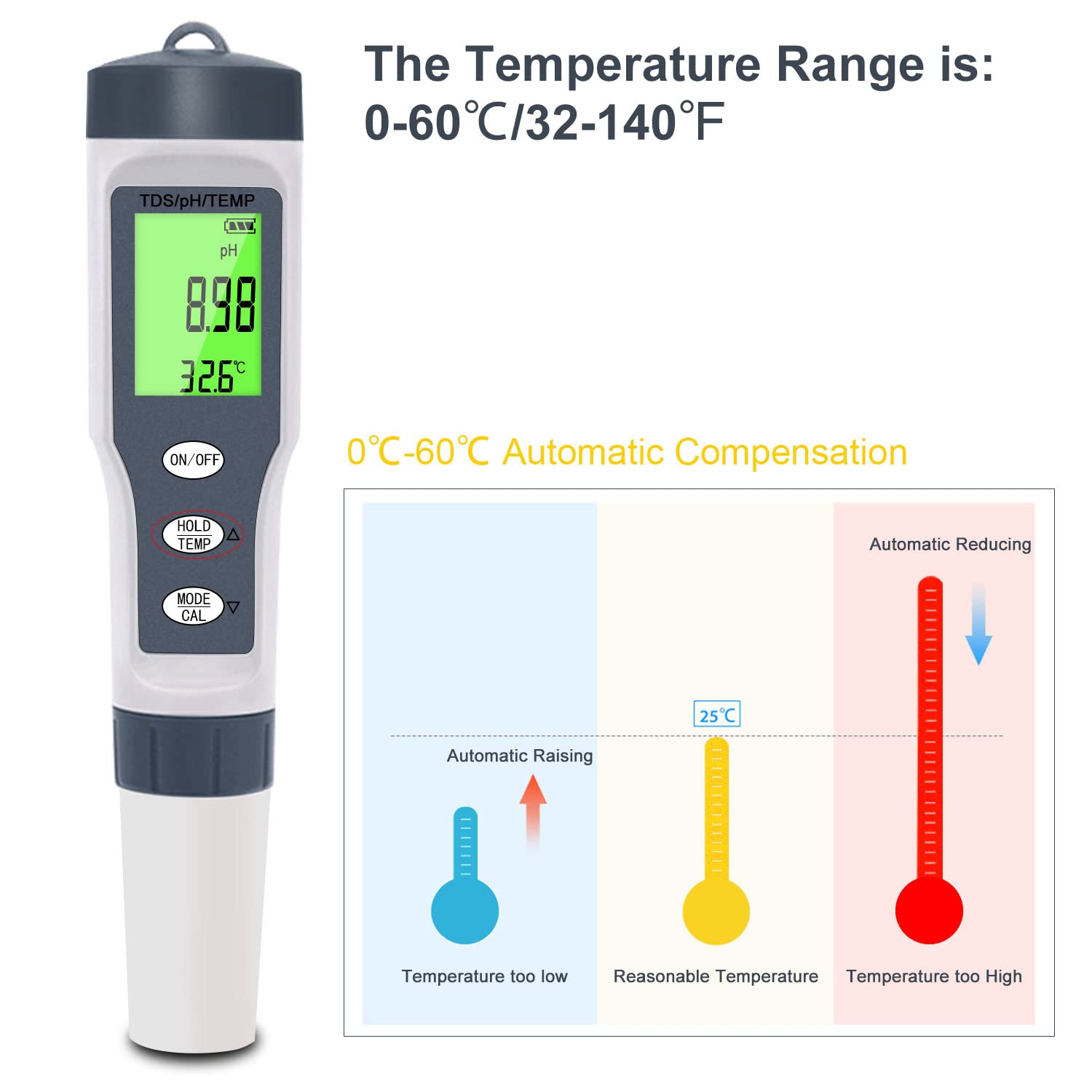 Noyafa EZ-9901 Bút thử nước TDS, dụng cụ đo TDS, máy đo độ cứng của nước. Bút thử nước sạch, Máy đo kiểm chất lượng nước EZ 9901. Máy Kiểm Tra Chất Lượng Nước Đo PH/ TDS/ TEMP (EU Certified) độ chính xác cao - Hàng Chính Hãng