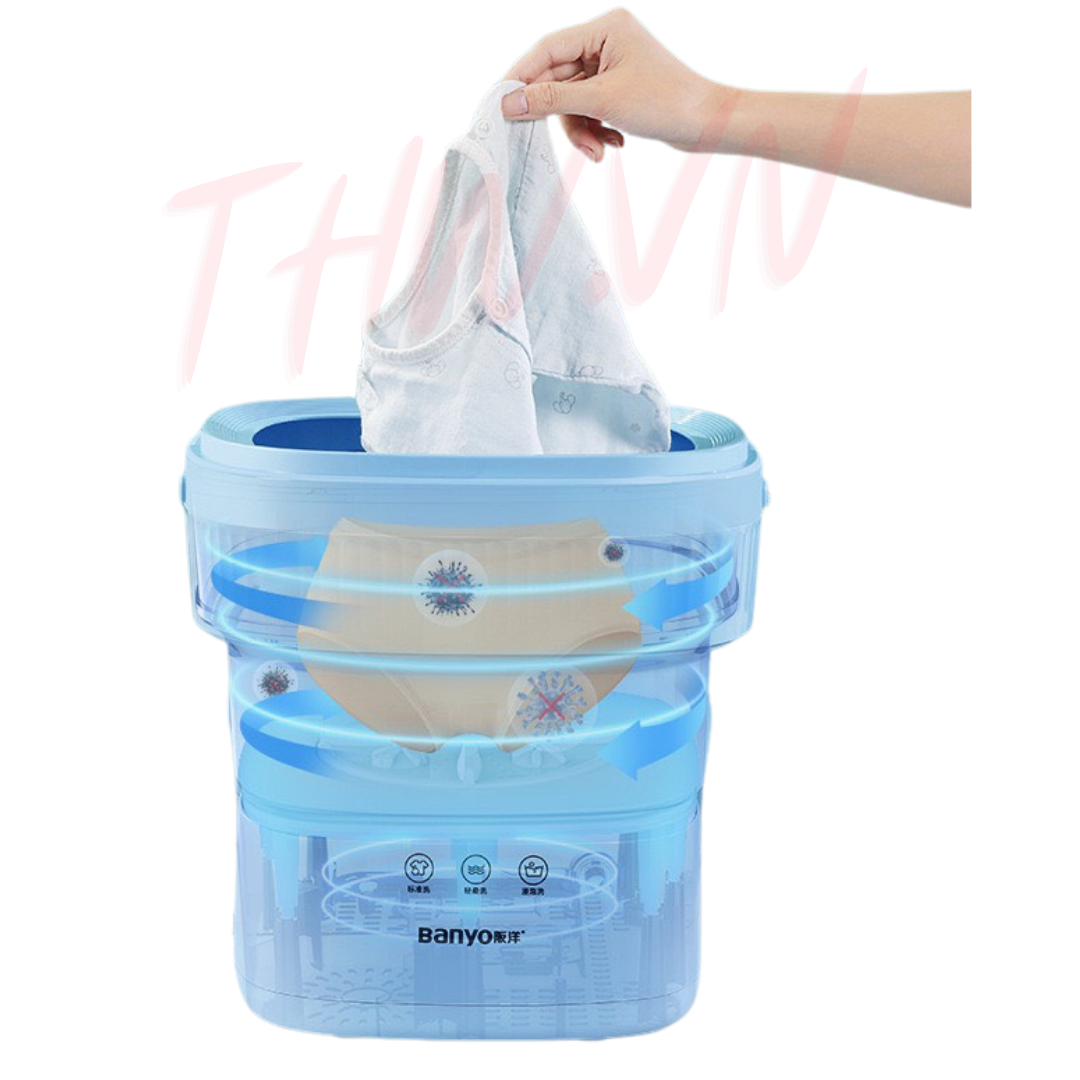 Máy giặt mini có giặt ngâm, giặt nhẹ kích thước nhỏ 2,5kg đồ giặt