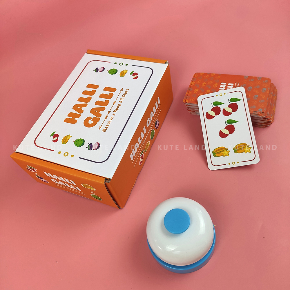 Bộ Board Game bài hoa quả Halli Galli Việt Hóa vui nhộn hộp cứng giải trí tụ họp bạn bè siêu vui