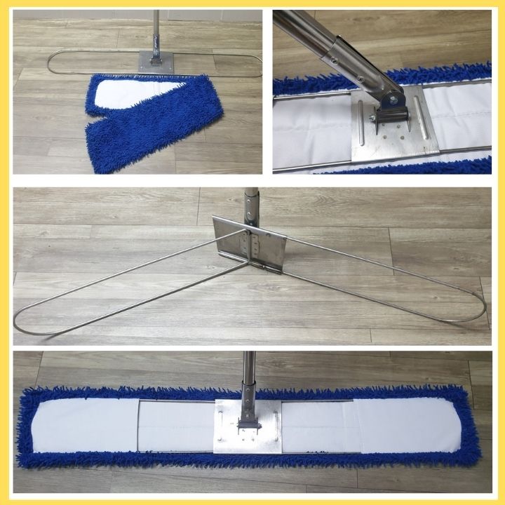 Cây lau nhà công nghiệp 80cm cây lau bẹ san hô sợi microfiber siêu sạch lau trường học bệnh viện toà nhà khu công nghiệp
