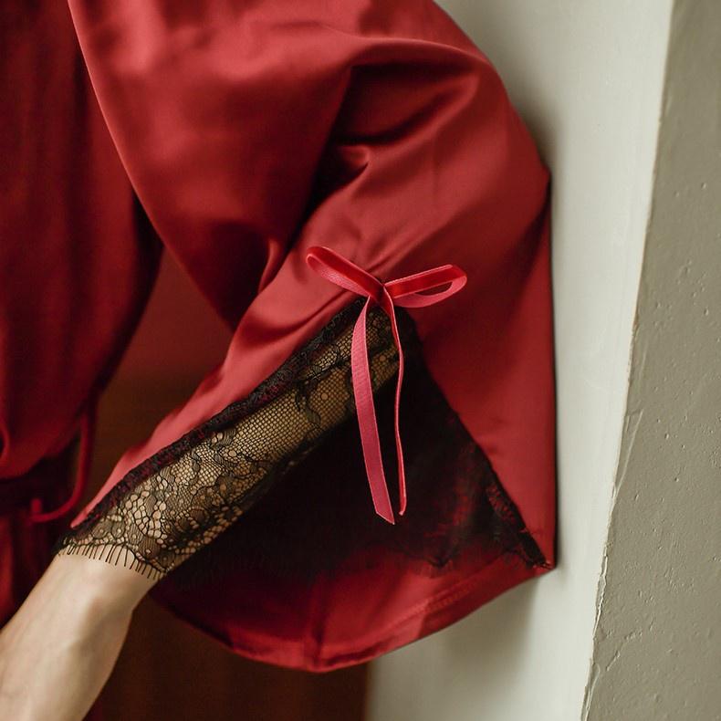 Áo Choàng Ngủ Lụa Satin Cao Cấp 100%. Dùng Trong Khách Sạn, Nhà Nghỉ, Spa, Đi Biển, Đi Ngủ