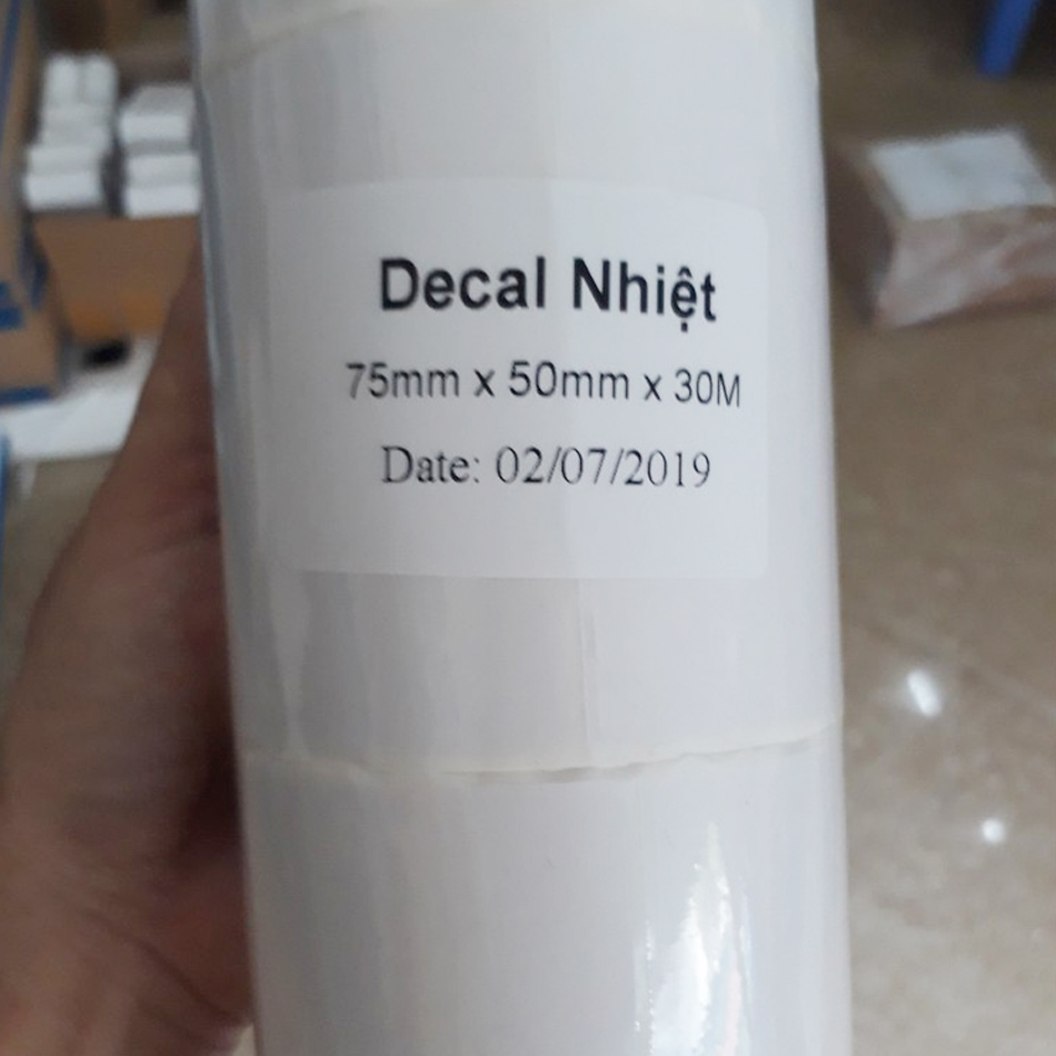 Decal nhiệt in đơn GHTK,giấy in tem 75x50 mm cuộn 30m