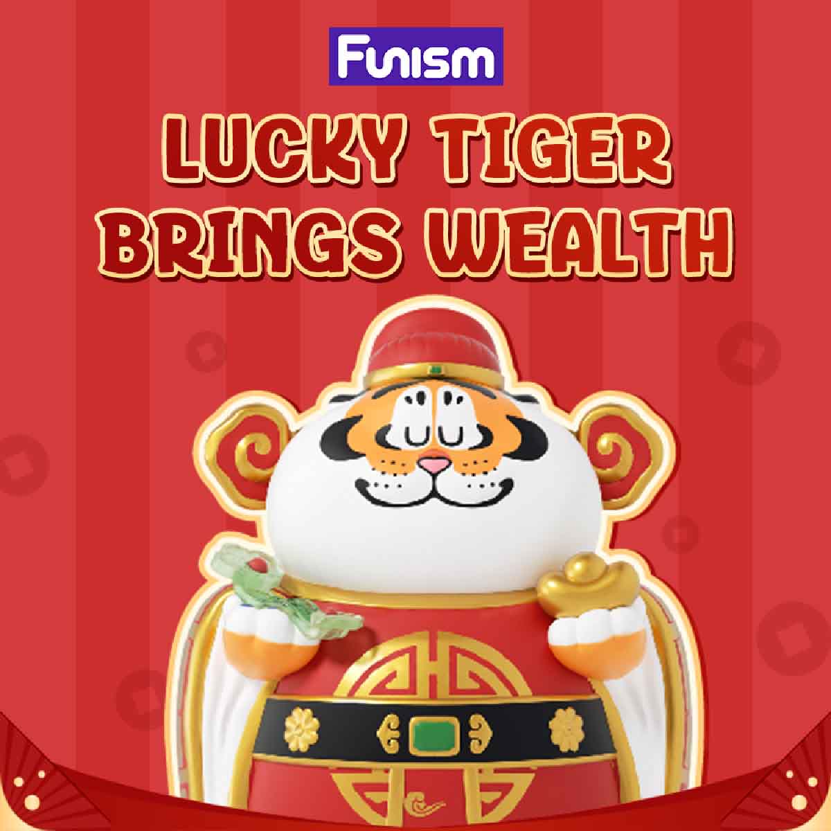 Đồ Chơi Mô Hình Alexander The Fat Tiger - Lucky Tiger Brings Wealth FUNISM MX2063- Giao hàng ngẫu nhiên