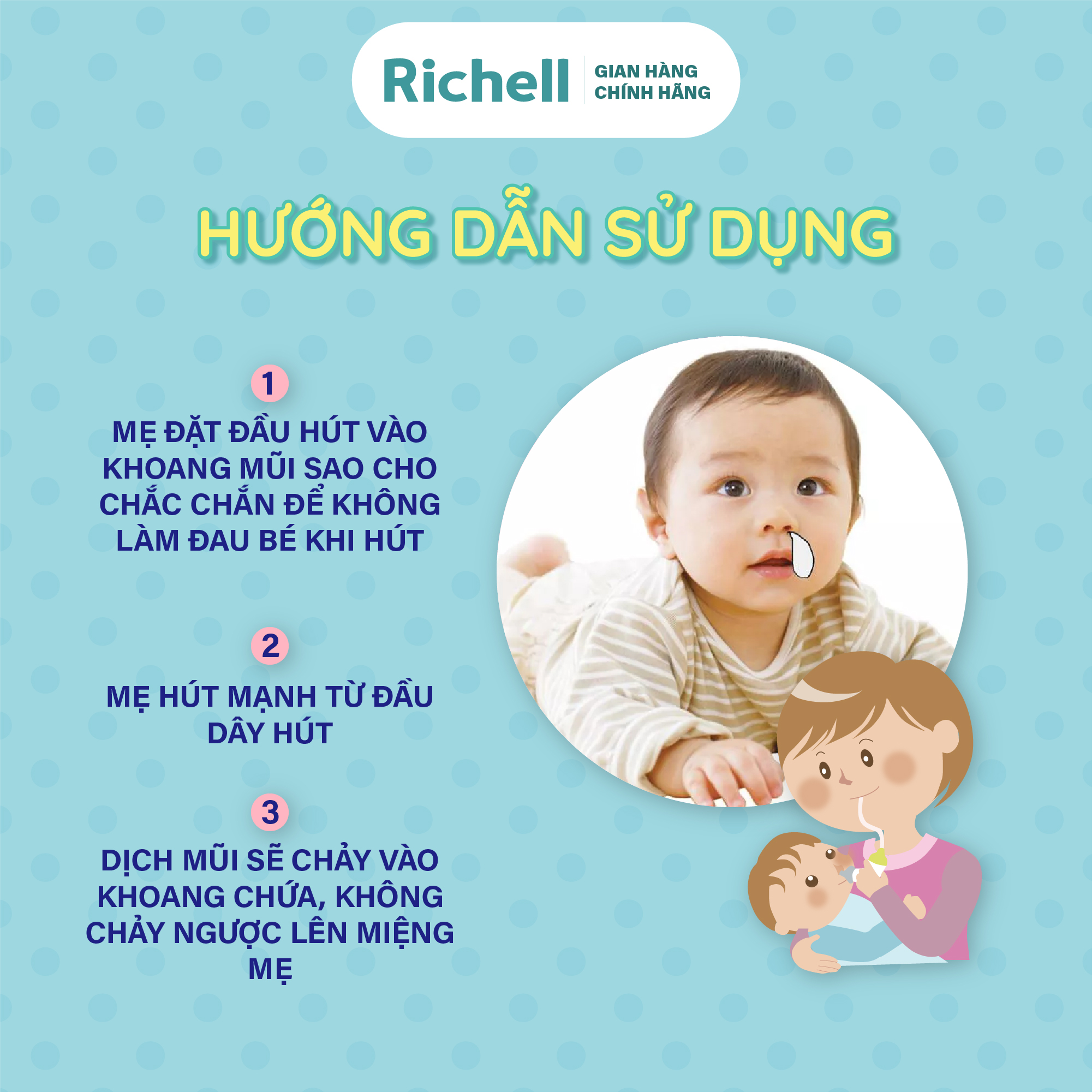 Dụng cụ hút mũi cho bé Richell Nhật Bản | Baby