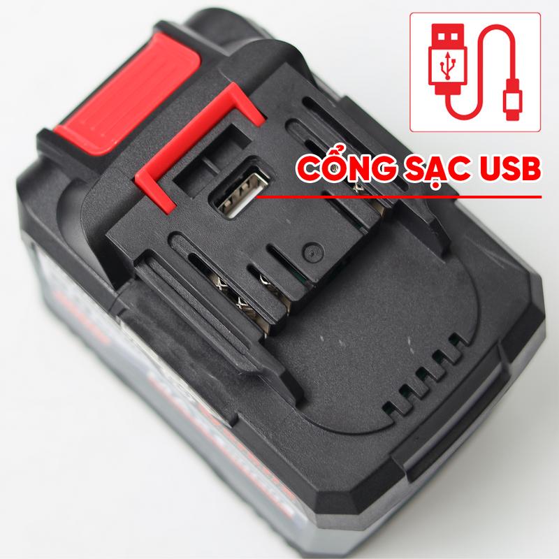 Combo Workfix 20 Cell 6Ah + Sạc - WF-BK2006A - Mạch 4 Mosfet - Chân Pin Phổ Thông - Vỏ Abs Chống Va Đập - Chuyên Dùng Cho Khoan Bê Tông, Mài, bulong, Cưa...