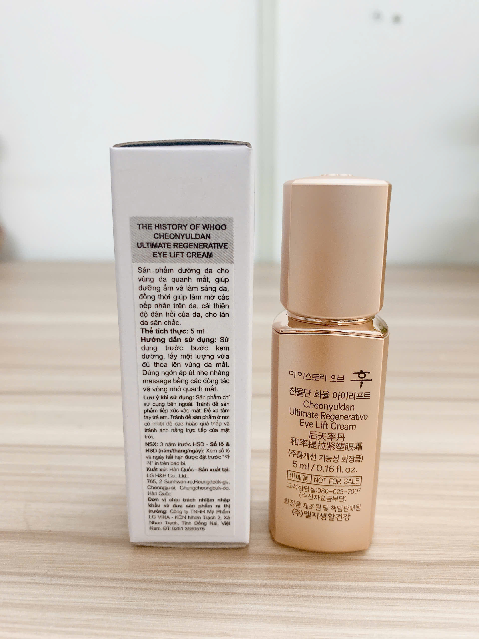 Kem dưỡng nâng cơ và dưỡng sáng vùng mắt Whoo CYD Ultimate Regenerative Eye Lift Cream 5ml