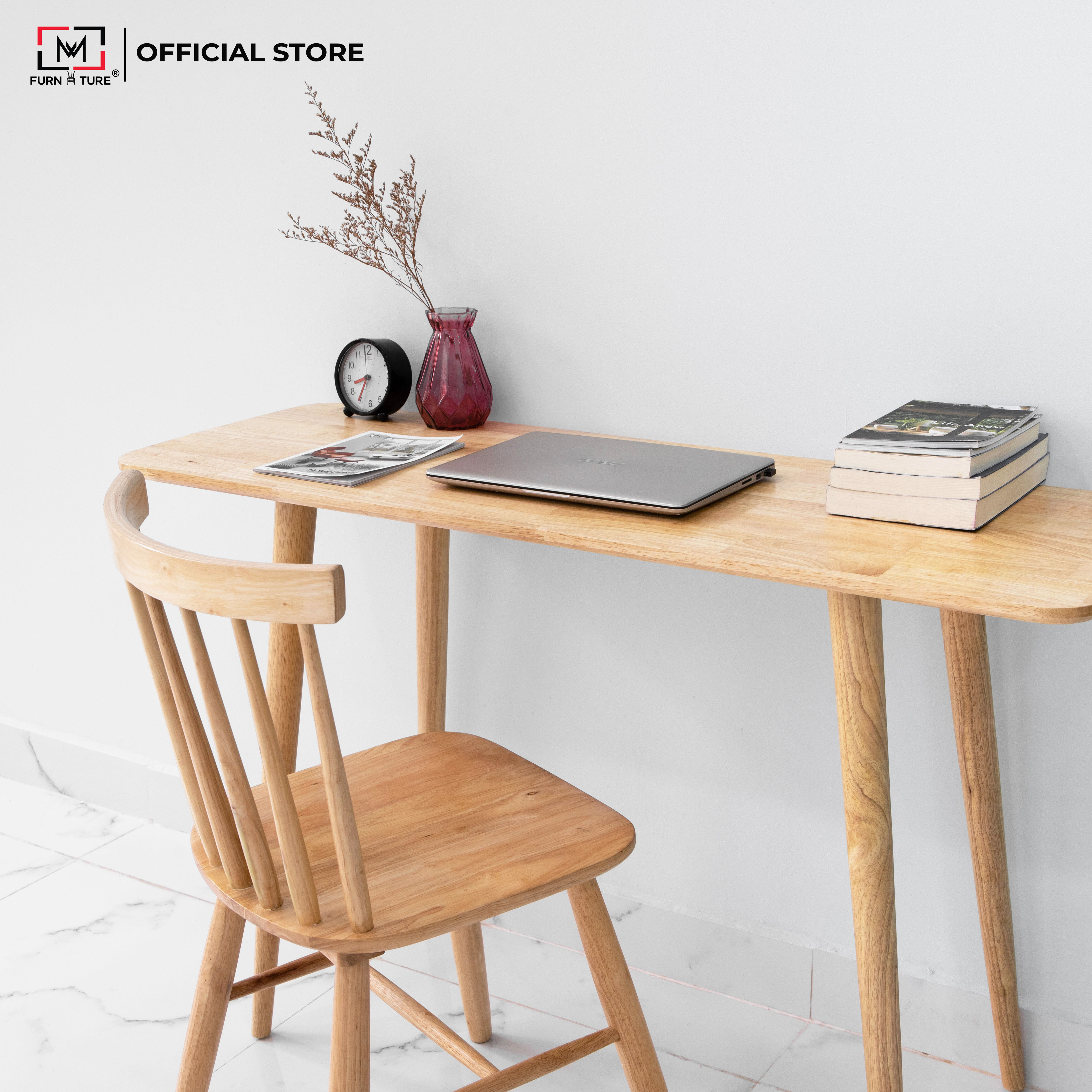 BÀN LÀM VIỆC GỖ HÀN QUỐC LẮP RÁP MWFURNITURE - SLIM TABLE NONE LINE - NATURAL