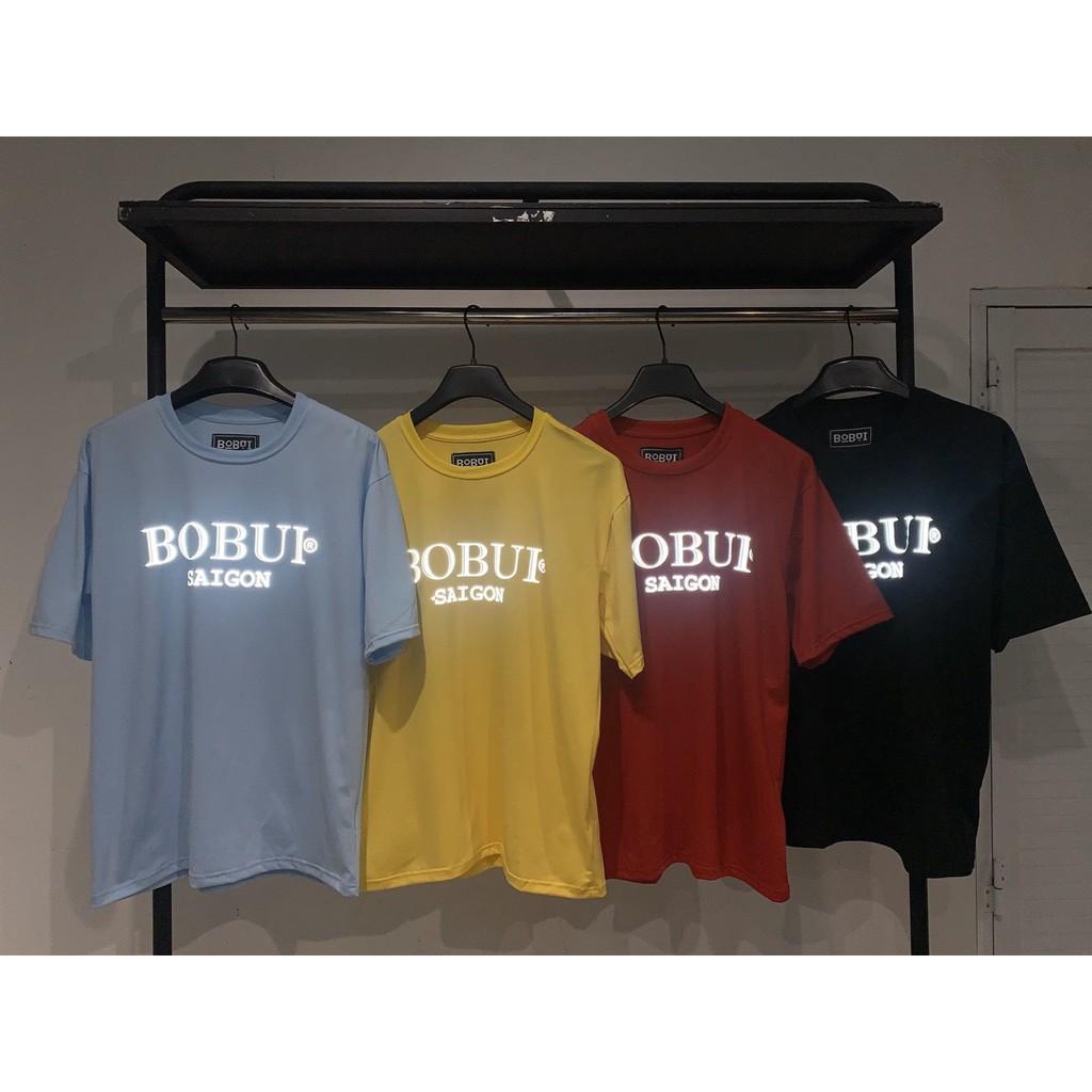 Áo Thun Local Brand Bobui Phản Quang Unisex Nam Nữ Tay Lỡ Full Mạc