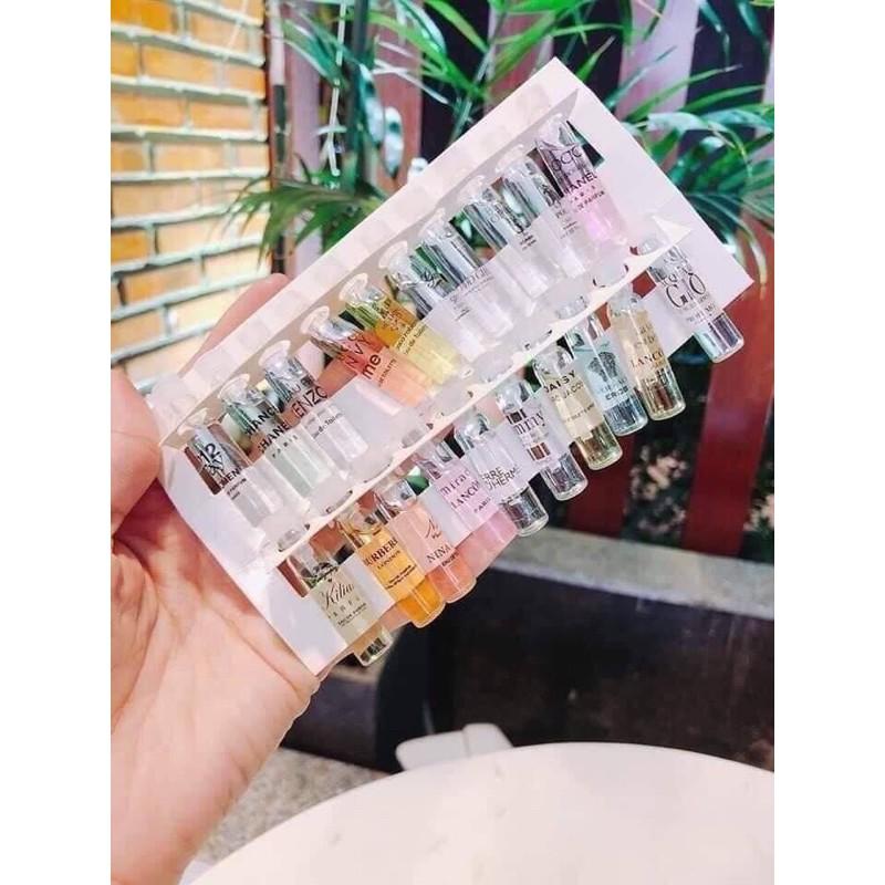 BỘ 20 CHAI TEST NƯỚC HOA MINI 20 MÙI NGẪU NHIÊN - NƯỚC HOA MINI TEST NHIỀU MÙI CHUẨN PHÁP LƯU HƯƠNG SUỐT 18H