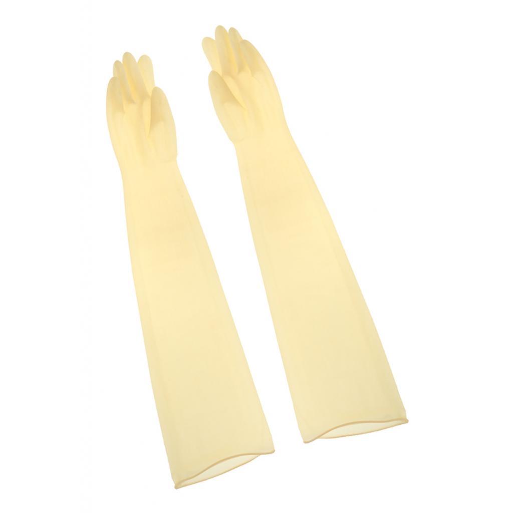 1 đôi 70cm Găng Tay Cao Su Chống Axit Công Nghiệp Vàng