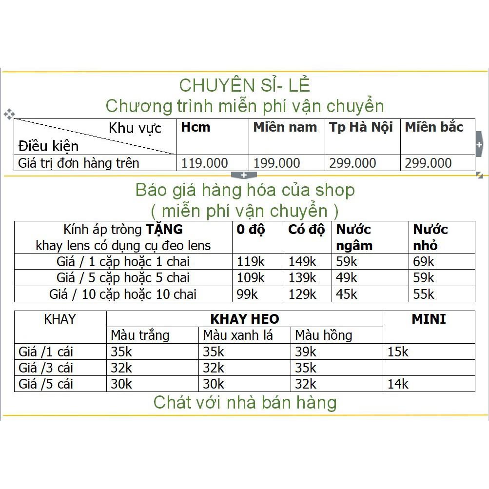 kính áp tròng 1 năm màu NÂU cho nam và nữ