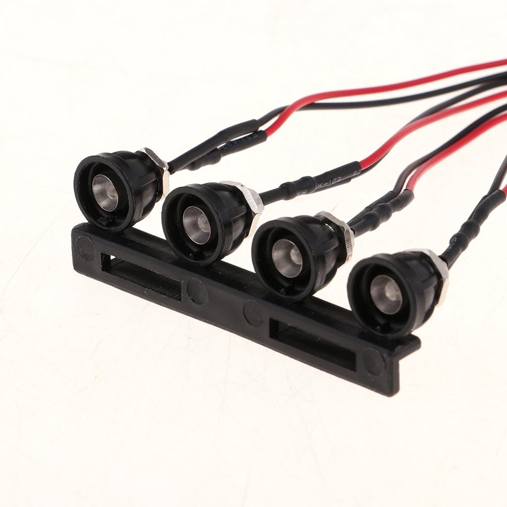 4 LED Bar Mái Đèn WPL 1/16 RC Xe Tải Xe Tải TỰ LÀM Các Bộ Phận Phụ Kiện