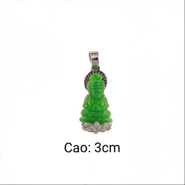 Mặt phật quan âm cẩm thạch xanh bọc inox