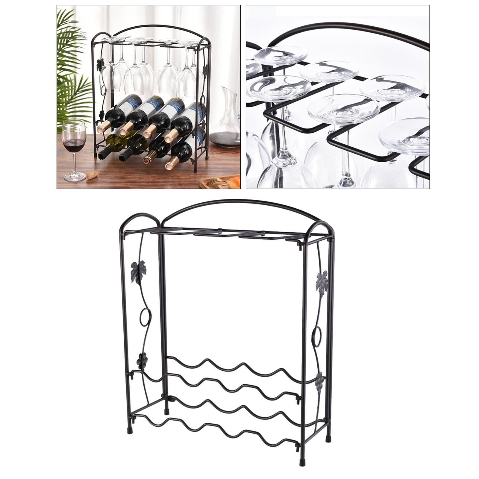 2-Tier Stackable Standing Wine Rack No Assembly Required for Bedroom Office