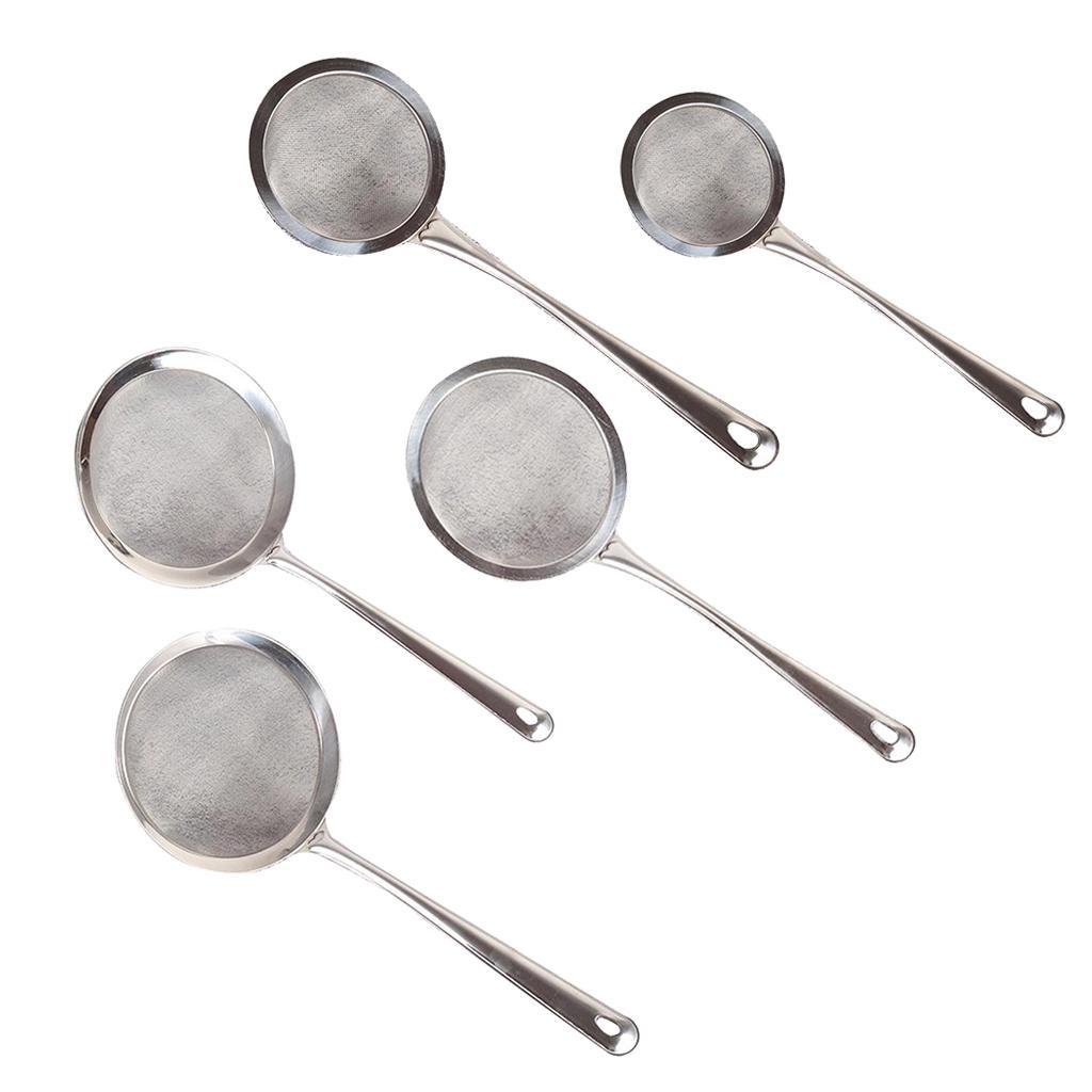 Stainless Fine Mesh Oil Skimmer Spoon Food Strainer Sieve Colander 8cm
