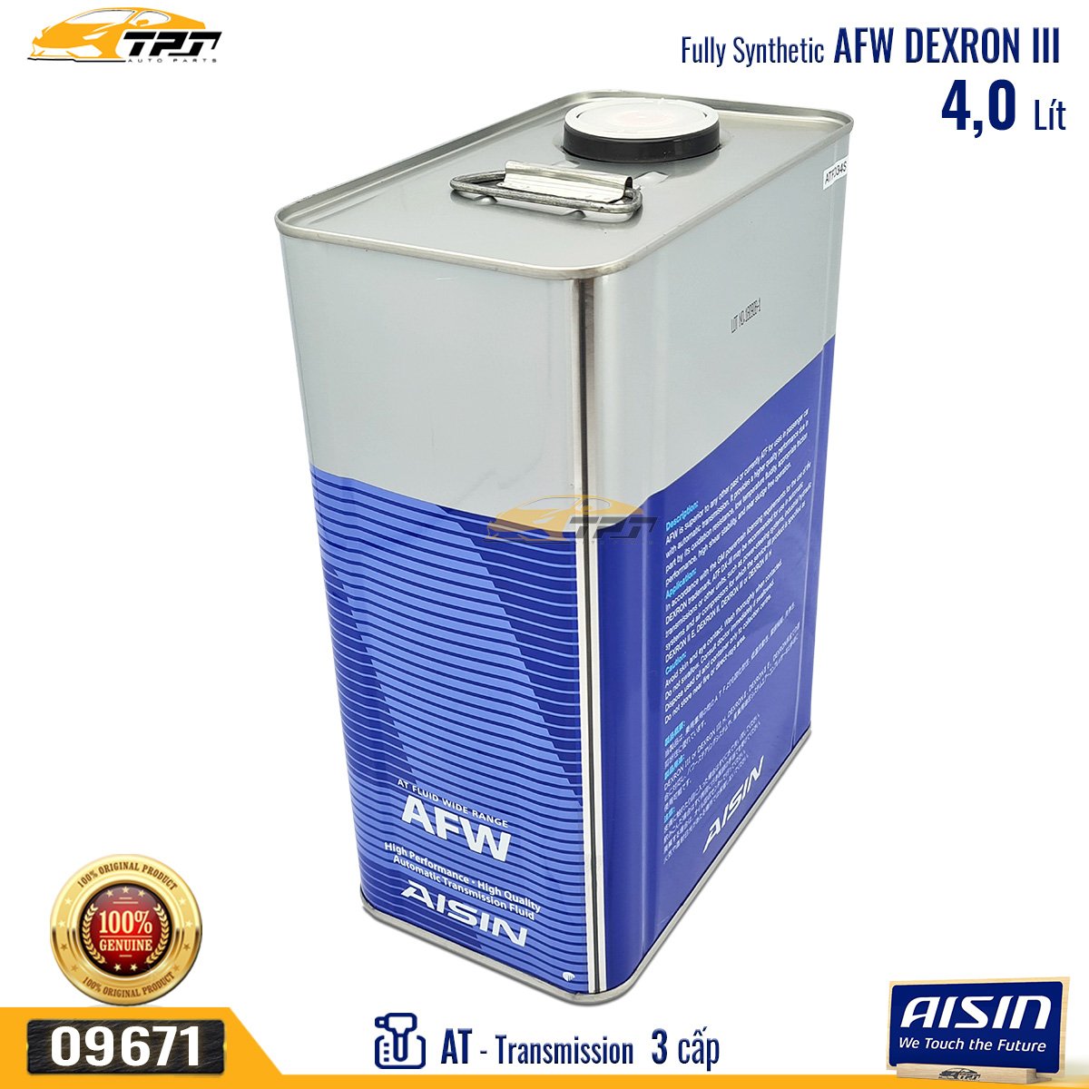 Nhớt Hộp Số Tự Động 3 Cấp AFW DEXRON III (4 Lít) ATFD34S AISIN - Japan