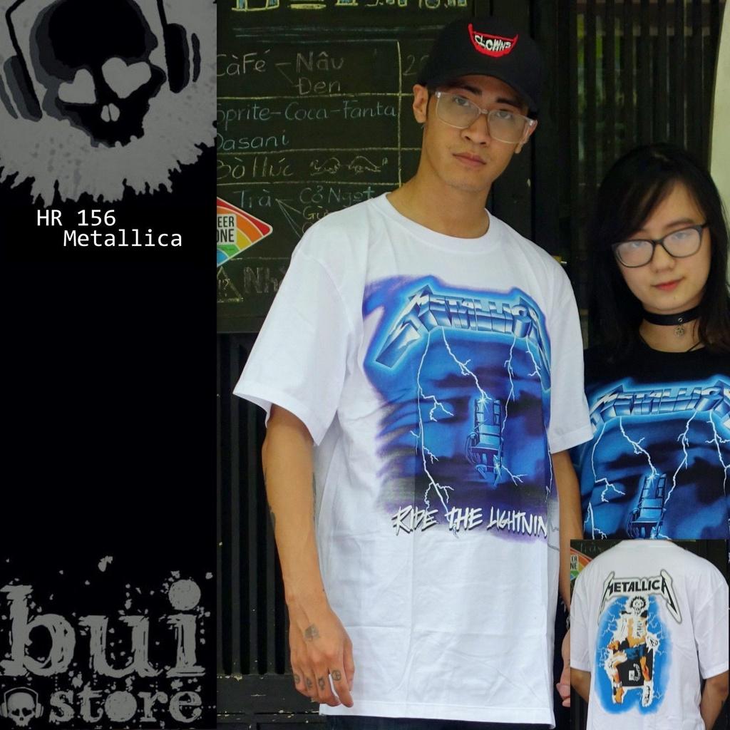 Áo Rock band tee: áo phông trắng Metallica HR156
