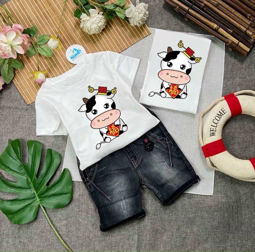 Combo 3 Aó tết 2021 cho bé trai và bé gái từ 7kg đến 25kg -AT02SET3