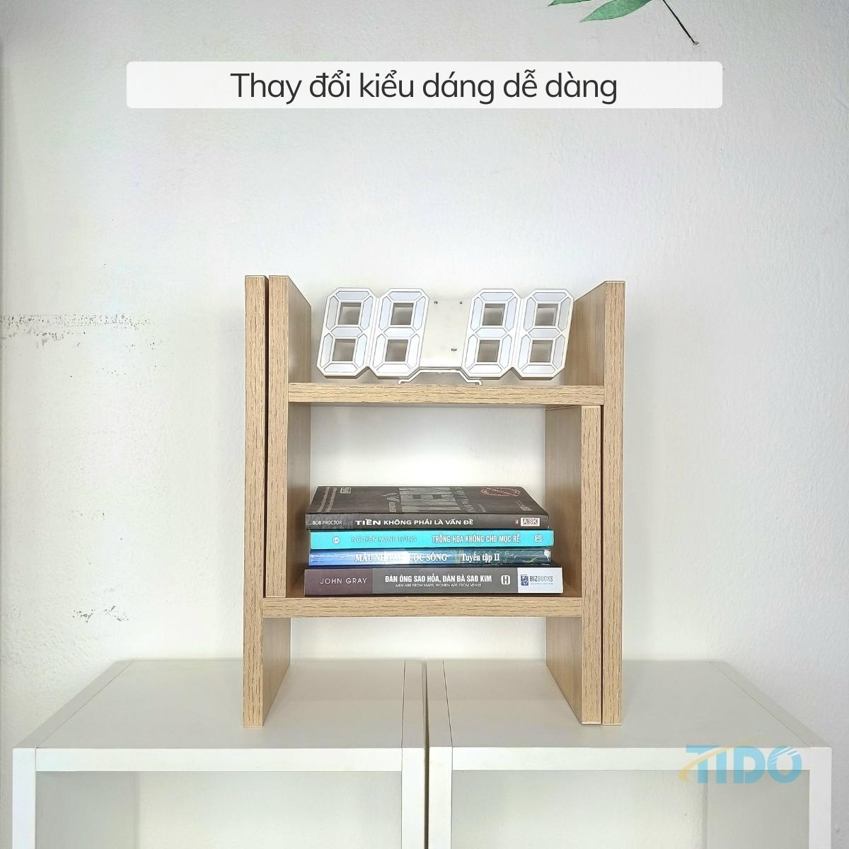 Kệ sách gỗ để bàn TIDO kệ đựng đồ thiết kế lắp ghép hiện đại chất liệu MDF phủ melamine cao cấp