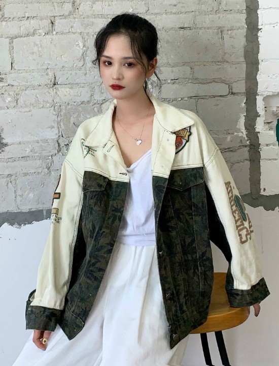 Áo khoác unisex phối màu lá phong Mã: NK1436