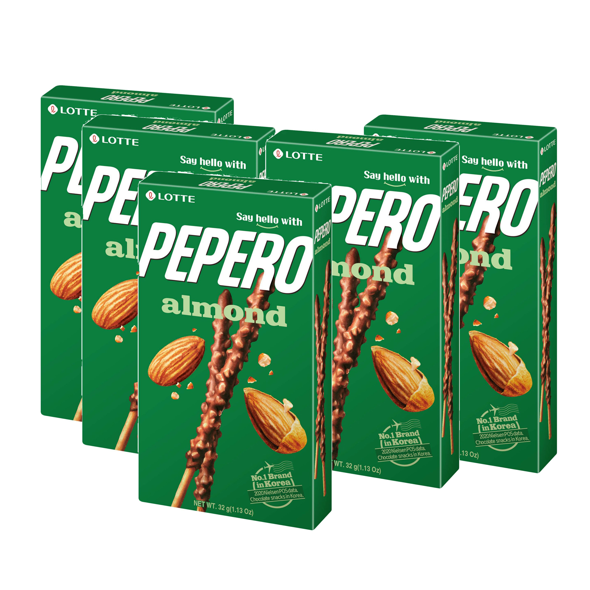 Combo 5 bánh Lotte Pepero giòn tan phủ sô-cô-la Hạnh Nhân