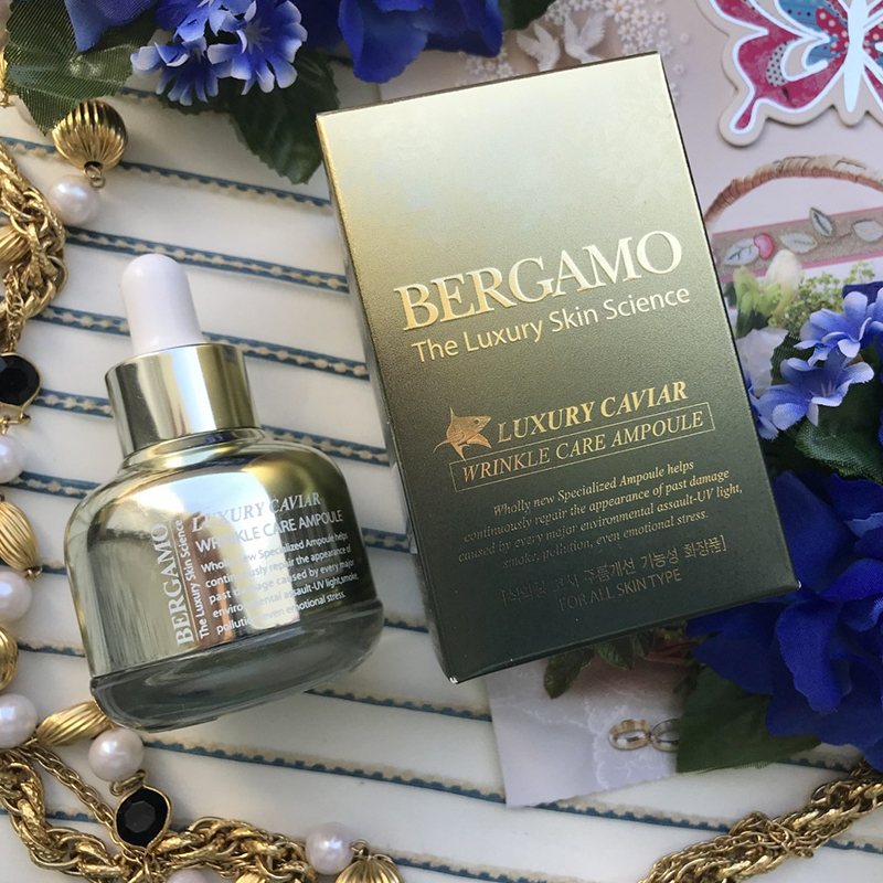 Tinh Chất ngăn ngừa Nám Tàn Nhang Bergamo Luxury Skin Science Luxury Caviar Wrinkle Care Ampoule