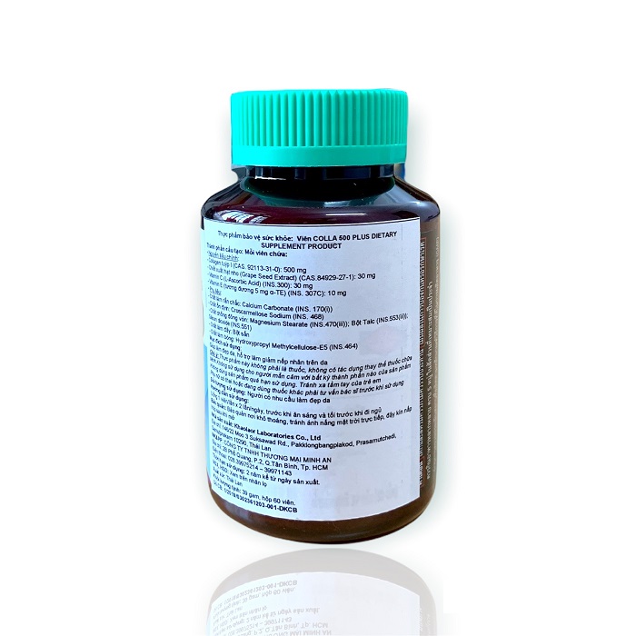 Viên Colla 500 Plus - Collagen nhập khẩu từ Nhật Bản + Chiết xuất hạt nho & Vitamin C và E