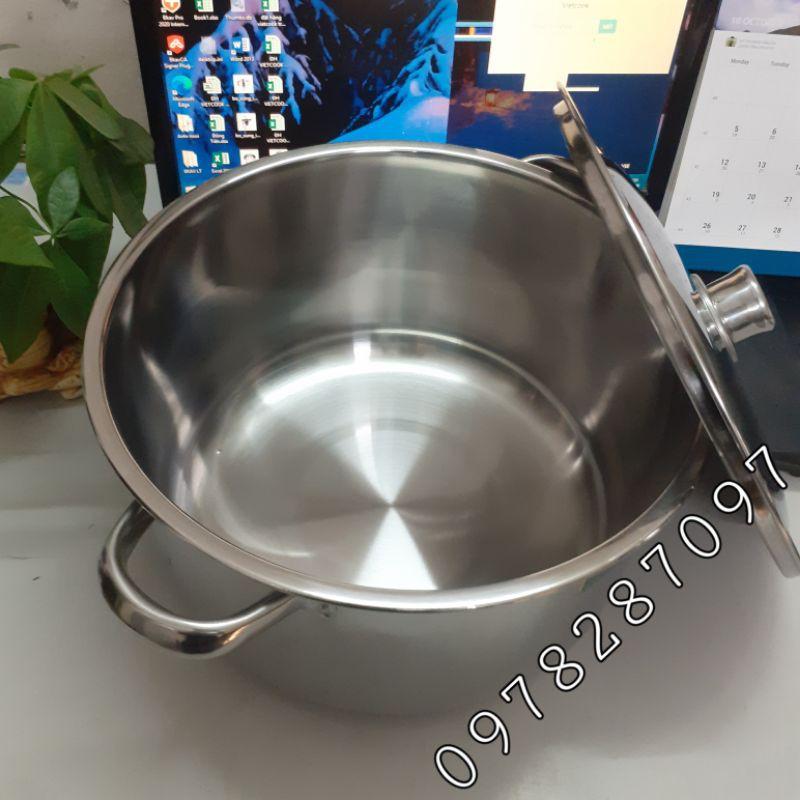 Nồi inox đáy từ đủ size 14, 16, 18, 20, 22, 24, 26, 28, 30, 32 cm nồi luộc gà