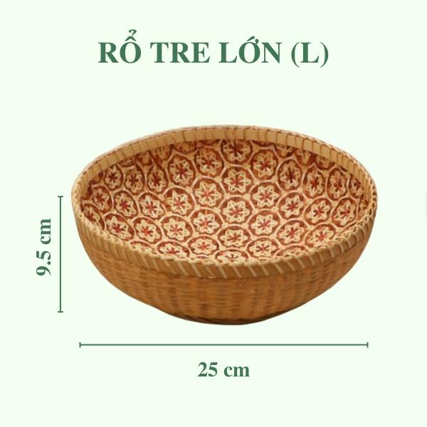 Rổ Tre Đan Hoa Thị 2 Lớp, Rổ Đựng Đồ Đa Năng Dùng Trang Trí Bàn Ăn - Bamboo Storage Basket