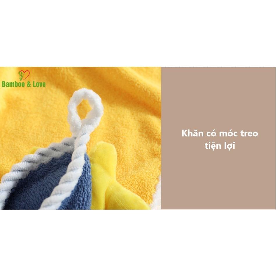 Khăn lau tay nhà bếp, nhà tắm có quai treo hình dễ thương, siêu mềm mại và thấm hút tốt
