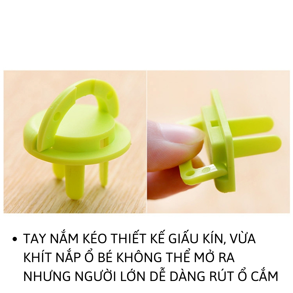 Nắp Bịt Ổ Cắm Điện 2 Chân,3 Chân Nhiều Màu Babo Dụng cụ Bảo Đảm An Toàn Cho Bé Sơ Sinh Nhỏ Tuổi, Có Tay Nắm Rút Tiện Lợi