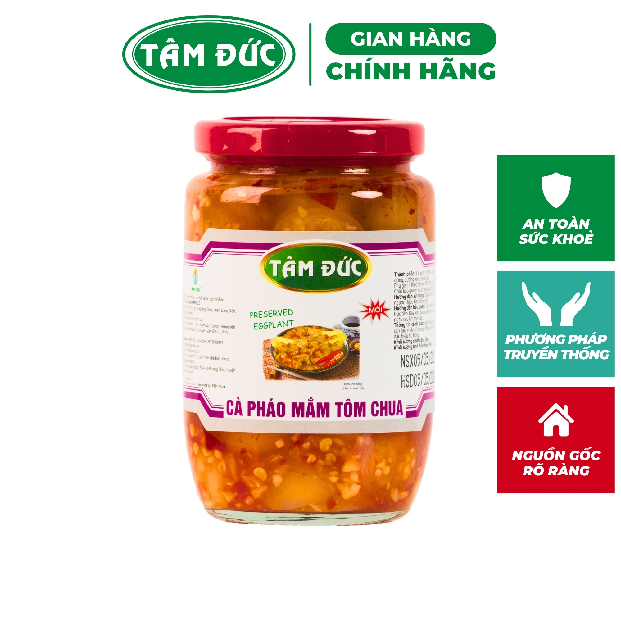 Tâm Đức - Cà pháo mắm tôm chua ăn liền lọ 400gr