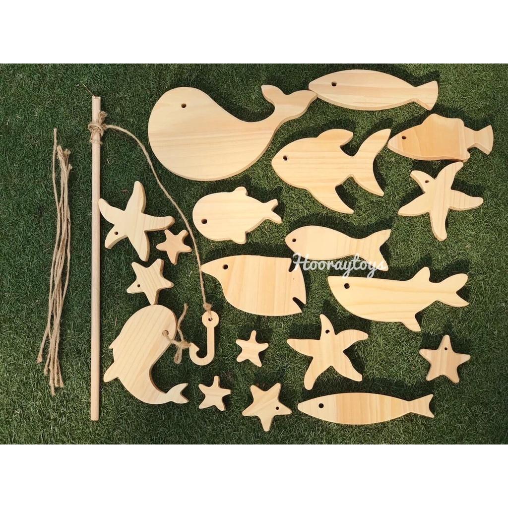 15 con thú gỗ mộc chưa tô màu - Decor nhà cửa