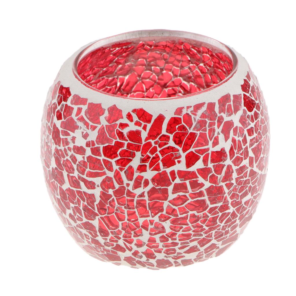 5Pcs Moroccan Mosaic Glass Votive Tea Light Holder Candelabra Candlestick Set A