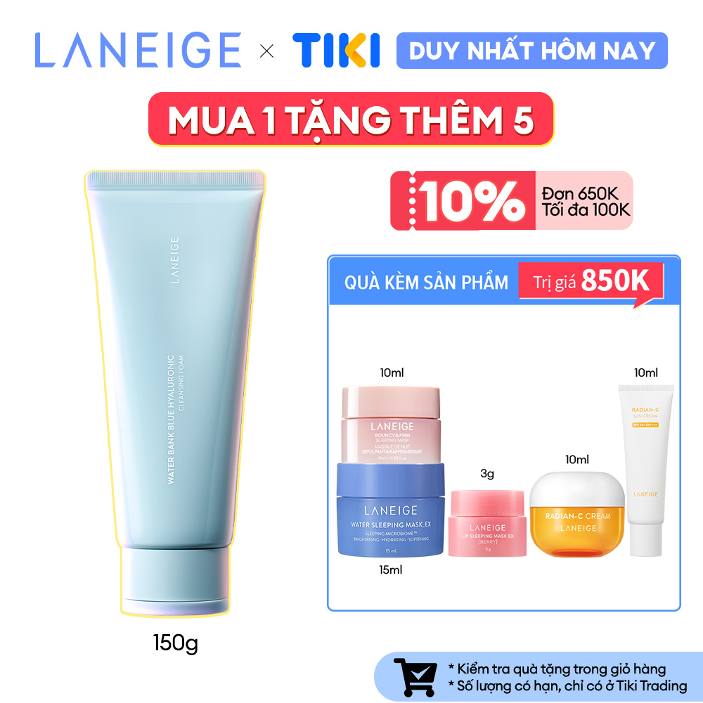 Sữa Rữa Mặt Laneige Water Bank Blue Ha Cleansing Foam 150G