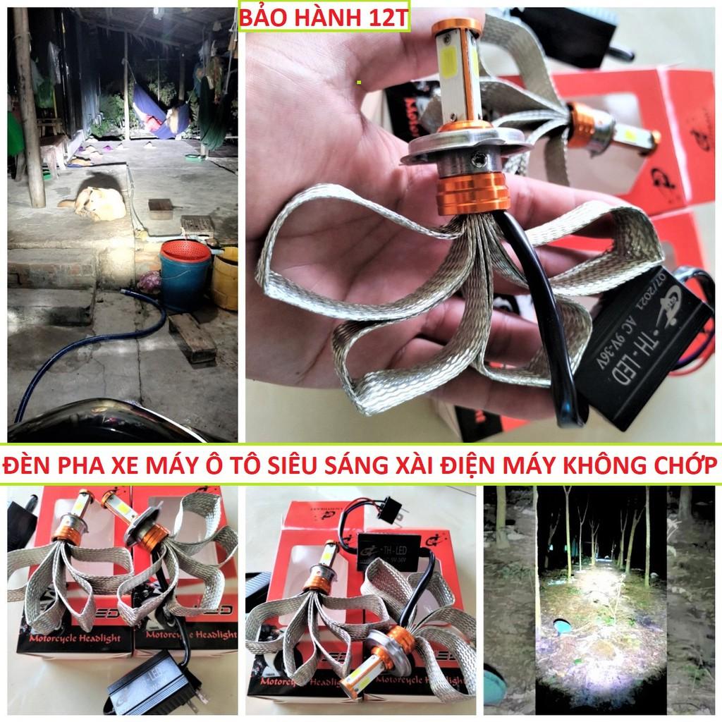 Đèn pha led xe máy mẫu mới xài trực tiếp điện máy không bị chớp ga loại xịn lắp không cần độ chế