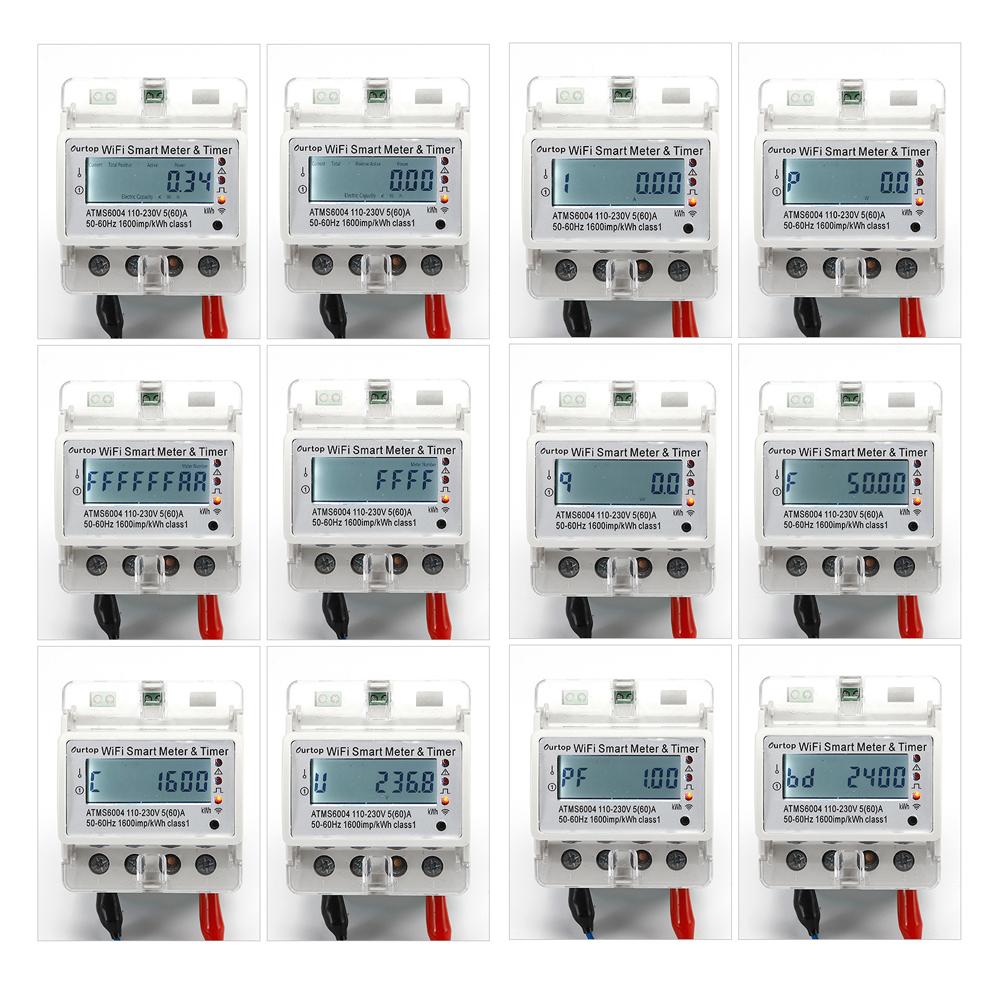 Tuya WiFi Intelligent 4P Electricity Power Meter DIN-rail Mounting Multi-energy Current Monitor Mobilephone APP Remotely Control Device