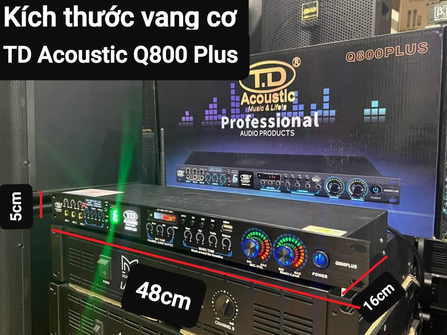 Vang cơ TD Acoustic Q800 Plus: Vang có REVERB, 8 chế độ hát, nhạc ra mềm mại, Có Bluetooth,USB.. Tặng kèm bộ dây kết nối