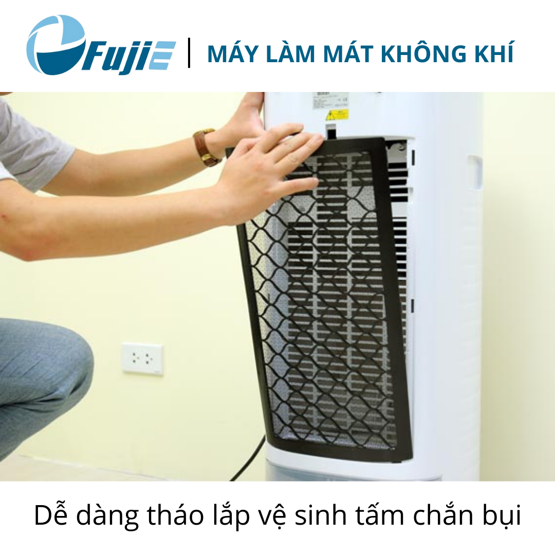 Máy làm mát không khí cao cấp FujiE AC-17C cho phòng 10-17m2, bình chứa 12 lít kèm điều khiển từ xa - Hàng chính hãng