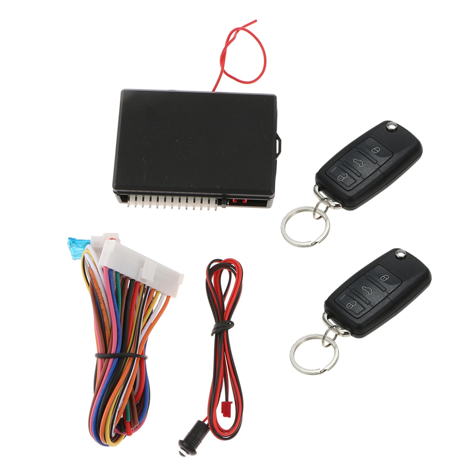 12V Universal Car Remote Lock Unlock Kit Keyless Entry System W/ Flip Keys
