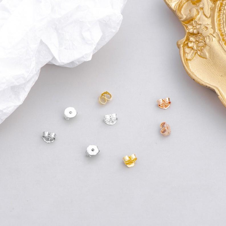Chốt khuyên bạc, chốt khuyên cao su cho bông tai nữ Cá jewelry