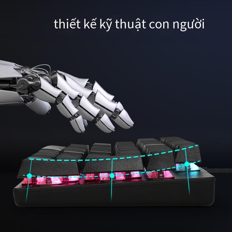 Bàn phím cơ USB có dây KM55 104 phím đầy màu sắc giá rẻ trục xanh đèn nền màu hỗn hợp 25 phím không đục lỗ