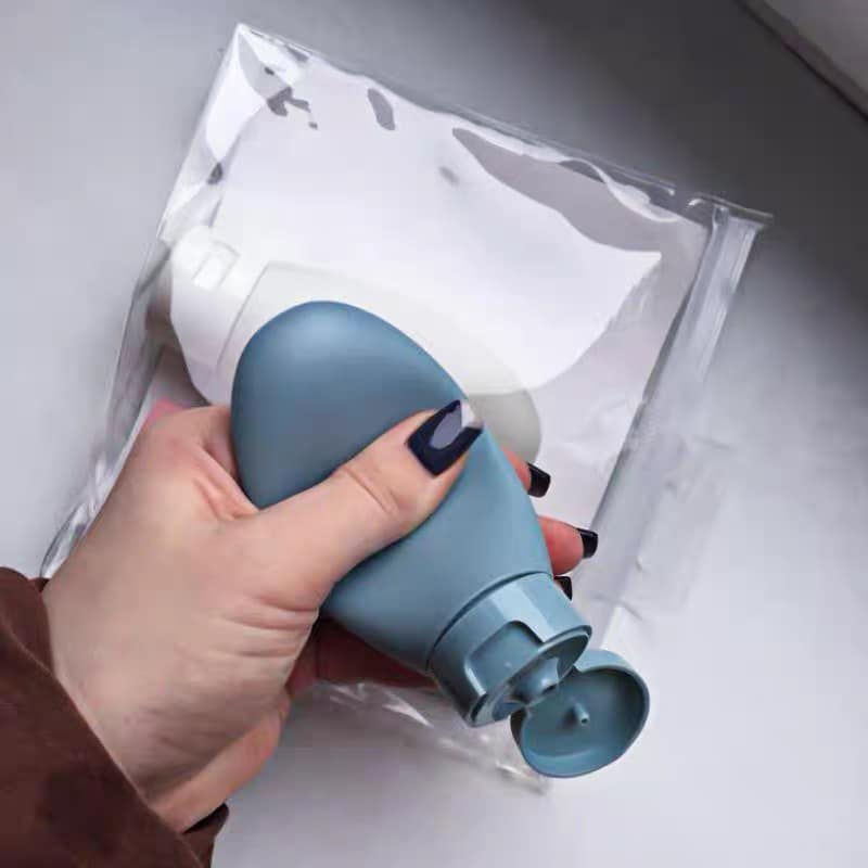 Chai chiết mỹ phẩm Lọ chiết dầu gội, sữa tắm nhựa dẻo 60ml - chai chiết nắp nhấn du lịch tiện dụng