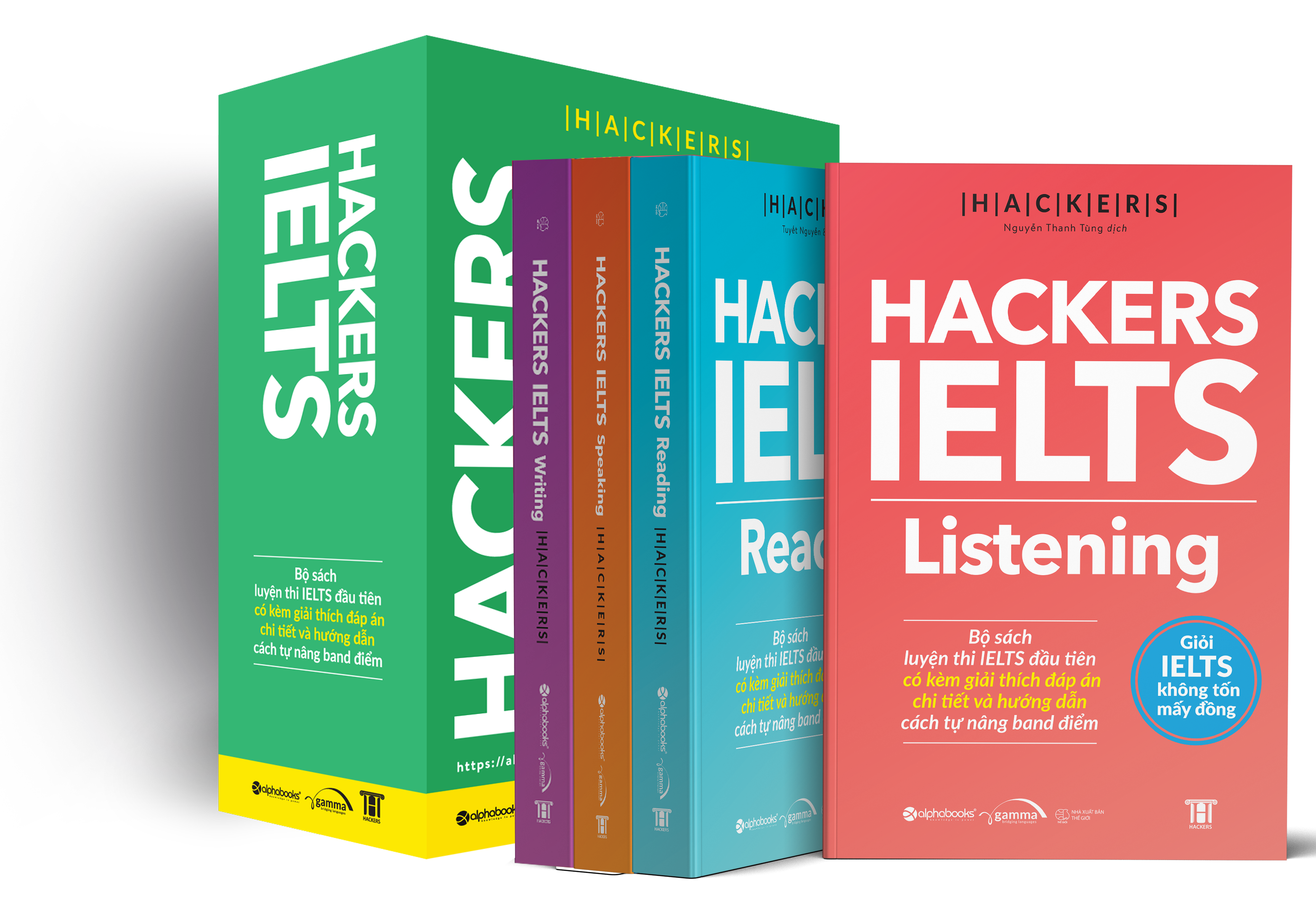 Combo Trọn Bộ 4 Cuốn Hackers IELTS ( Listening + Reading + Speaking + Writing ) (Tặng kèm Tickbook)