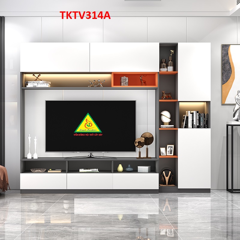 Tủ kệ tivi trang trí phong cách hiện đại TKTV314 - Nội thất lắp ráp Viendong adv