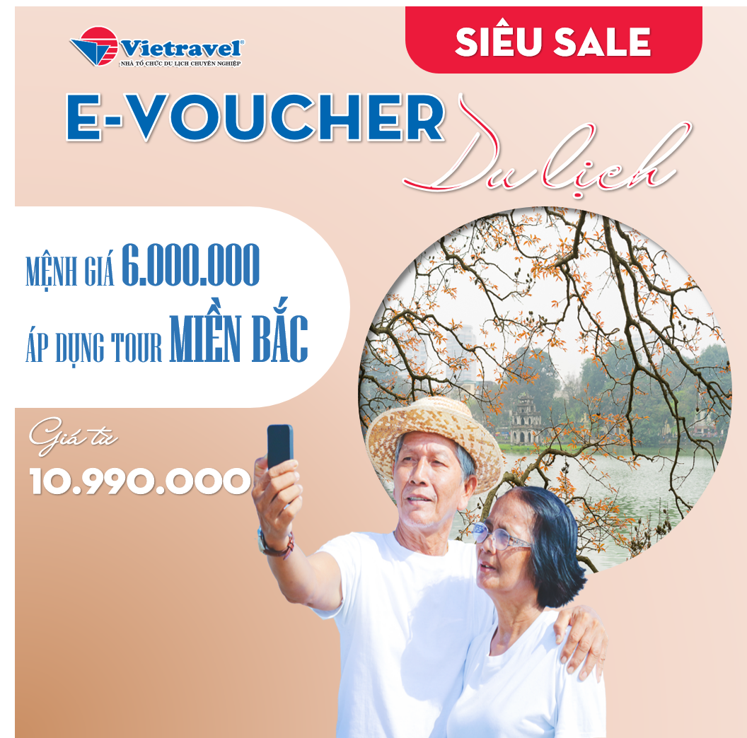 Hình ảnh [EVoucher Vietravel] Mệnh giá 6.000.000 VND áp dụng cho tour nội địa miền Bắc giá từ 10.990.000